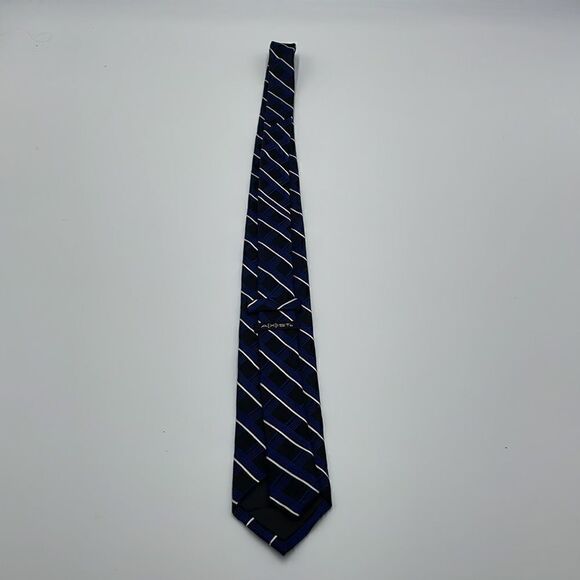 Black and blue 100% silk necktie - Picture 5 of 5